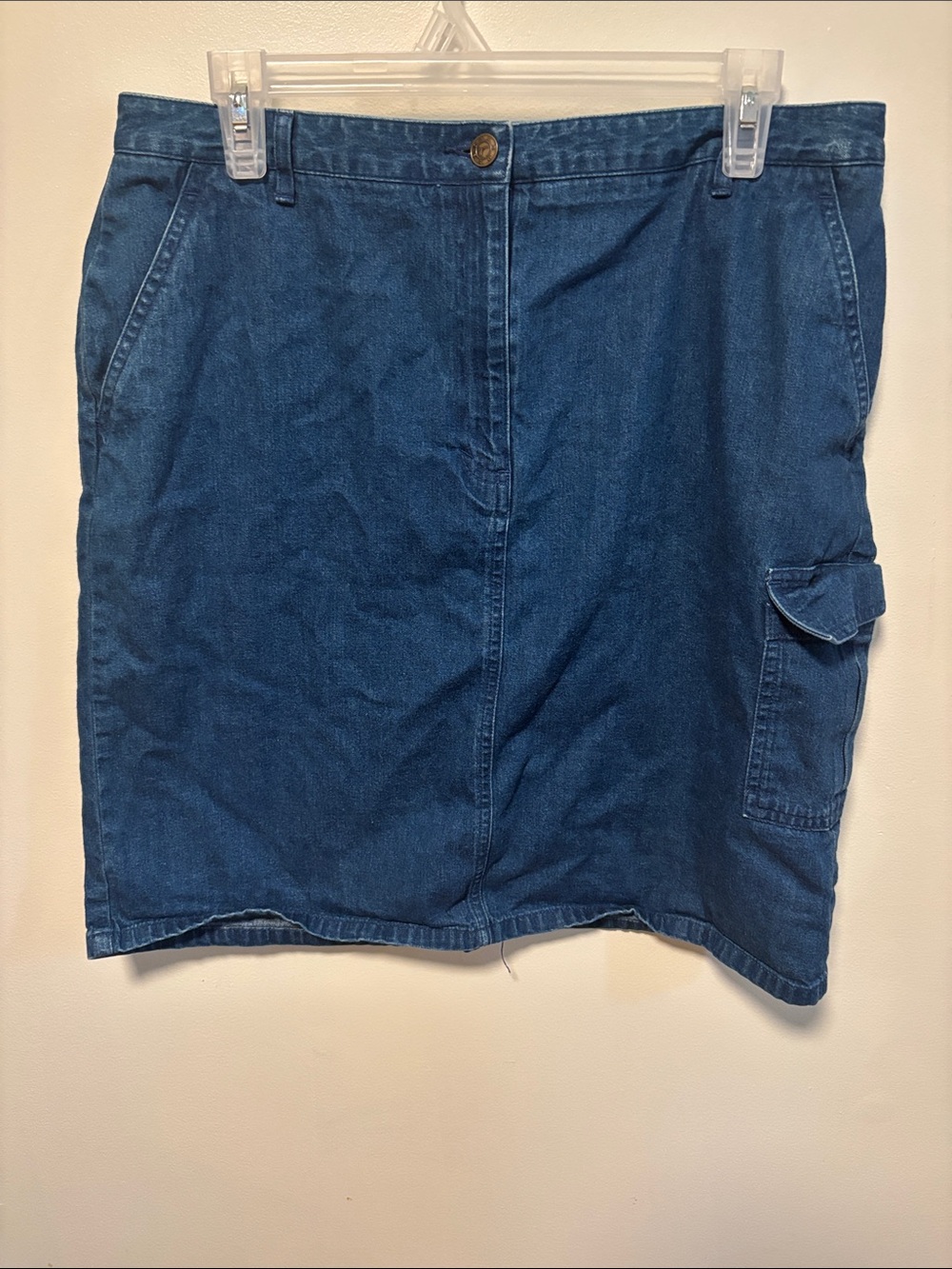 Talbots Dark Blue Denim Cargo Skirt-Shorts